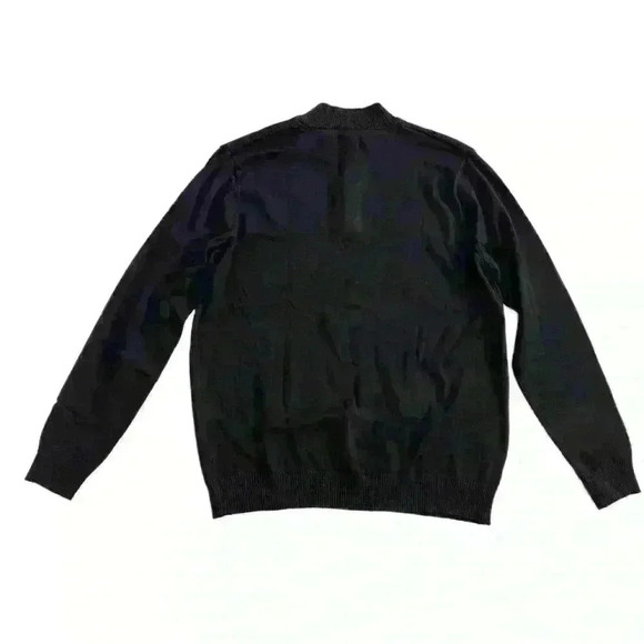 Club Room Mens Button Mock Neck Sweater Size L Deep Black - Picture 5 of 10